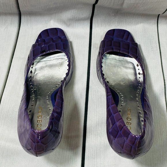 BCBG Girls Purple Lavender Croc Pattern Heels 7.5 - Picture 4 of 6